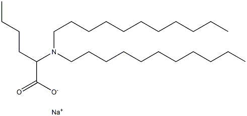 2-(ジウンデシルアミノ)ヘキサン酸ナトリウム 化学構造式
