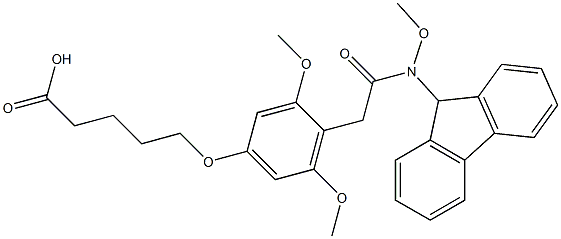 5-[4-[(9H-Fluoren-9-ylmethyloxycarbamoyl)methyl]-3,5-dimethoxyphenoxy]valeric acid Structure