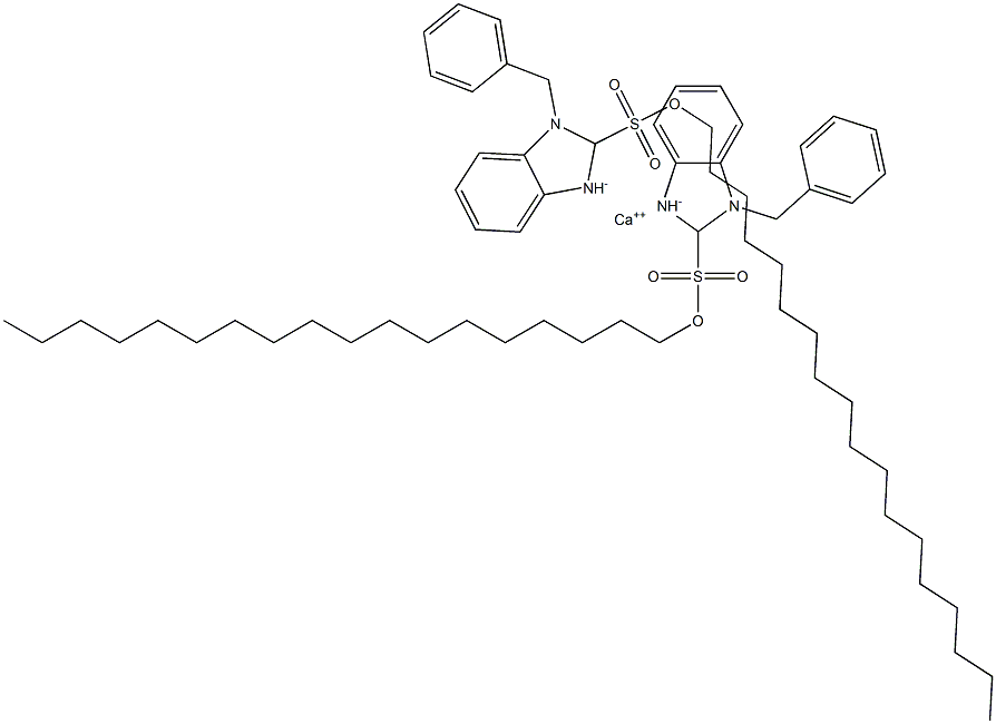Bis(1-benzyl-2,3-dihydro-2-octadecyl-1H-benzimidazole-2-sulfonic acid)calcium salt Structure