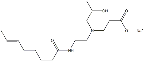 3-[N-(2-Hydroxypropyl)-N-[2-(6-octenoylamino)ethyl]amino]propionic acid sodium salt Structure