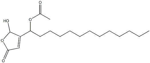 Acetic acid 1-[(2,5-dihydro-2-hydroxy-5-oxofuran)-3-yl]tridecyl ester,,结构式