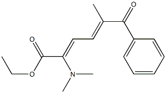 2-Dimethylamino-5-methyl-6-oxo-6-phenyl-2,4-hexadienoic acid ethyl ester 结构式