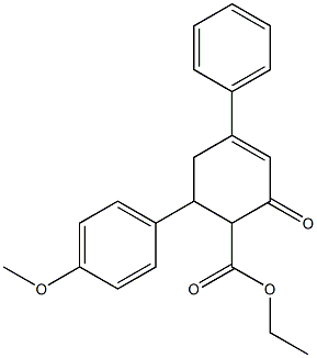 2-(Ethoxycarbonyl)-3-(4-methoxyphenyl)-5-phenyl-5-cyclohexene-1-one,,结构式