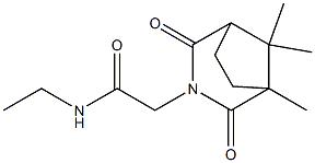 2,4-ジオキソ-N-エチル-1,8,8-トリメチル-3-アザビシクロ[3.2.1]オクタン-3-アセトアミド 化学構造式