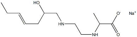 2-[N-[2-[N-(2-Hydroxy-4-heptenyl)amino]ethyl]amino]propionic acid sodium salt 结构式