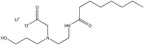 N-(3-ヒドロキシプロピル)-N-[2-(オクタノイルアミノ)エチル]グリシンリチウム 化学構造式