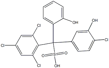 (4-Chloro-3-hydroxyphenyl)(2,4,6-trichlorophenyl)(2-hydroxyphenyl)methanesulfonic acid,,结构式