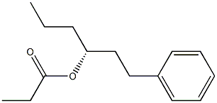 [R,(+)]-1-フェニル-3-ヘキサノールプロピオナート 化学構造式