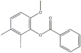 Benzoic acid 2-iodo-3-methyl-6-methoxyphenyl ester Struktur