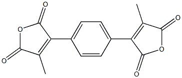 3,3'-(1,4-フェニレン)ビス(4-メチルフラン-2,5-ジオン) 化学構造式