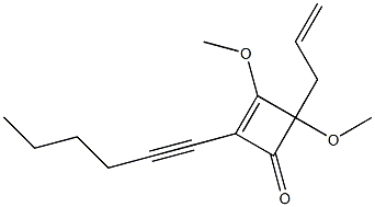 4-(2-Propenyl)-3,4-dimethoxy-2-(1-hexynyl)-2-cyclobuten-1-one Structure