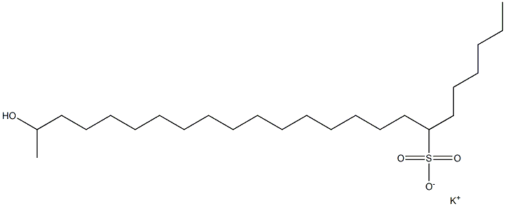 23-ヒドロキシテトラコサン-7-スルホン酸カリウム 化学構造式