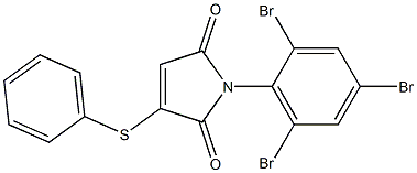 3-Phenylthio-1-(2,4,6-tribromophenyl)-1H-pyrrole-2,5-dione Struktur