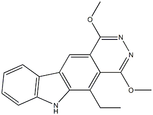 1,4-Dimethoxy-5-ethyl-6H-pyridazino[4,5-b]carbazole 结构式