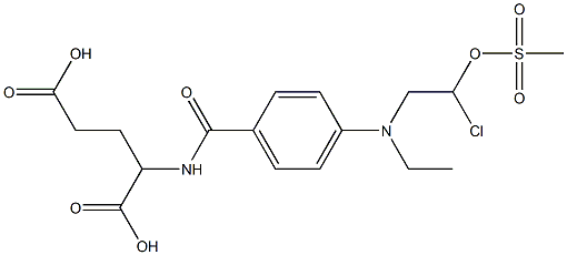 2-[[4-[2-Chloroethyl[2-(methylsulfonyloxy)ethyl]amino]benzoyl]amino]pentanedioic acid Struktur