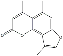 4,5,9-トリメチル-2H-フロ[2,3-h]-1-ベンゾピラン-2-オン 化学構造式