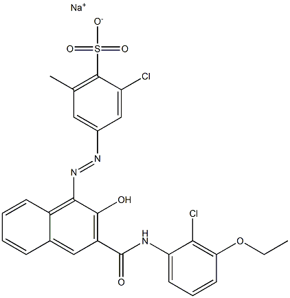 2-Chloro-6-methyl-4-[[3-[[(2-chloro-3-ethoxyphenyl)amino]carbonyl]-2-hydroxy-1-naphtyl]azo]benzenesulfonic acid sodium salt