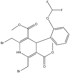 2,6-Bis(bromomethyl)-4-(2-difluoromethoxyphenyl)-1,4-dihydropyridine-3,5-dicarboxylic acid dimethyl ester,,结构式