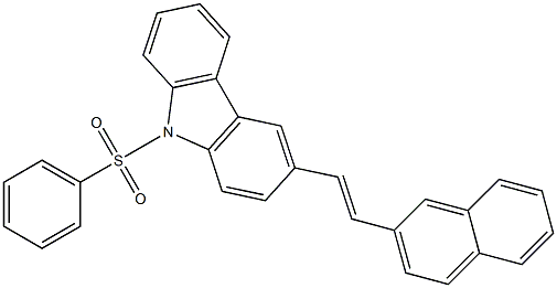 3-[2-(2-Naphthalenyl)ethenyl]-9-phenylsulfonyl-9H-carbazole,,结构式