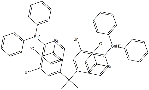 Bis(triphenyltin(IV))4,4'-(1-methylethylidene)bis(2,6-dibromophenolate) Structure