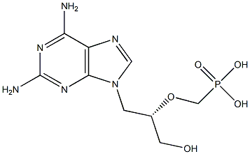 9-[(S)-2-(ホスホノメトキシ)-3-ヒドロキシプロピル]-9H-プリン-2,6-ジアミン 化学構造式