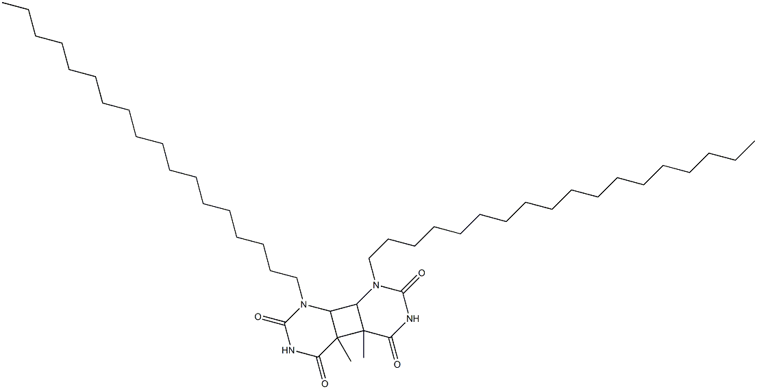 1,8-ジオクタデシル-4a,4b-ジメチルテトラヒドロ-1,3,6,8-テトラアザビフェニレン-2,4,5,7(1H,3H,6H,8H)-テトラオン 化学構造式