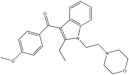 3-(4-Methoxybenzoyl)-2-ethyl-1-[2-morpholinoethyl]-1H-indole 结构式