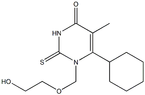 1-(2-Hydroxyethoxymethyl)-6-cyclohexylthiothymine Struktur