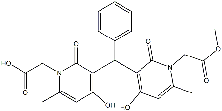 3,3'-(Benzylidene)bis(1,2-dihydro-4-hydroxy-6-methyl-2-oxopyridine-1-acetic acid methyl) ester 结构式