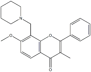 7-Methoxy-3-methyl-8-(1-piperidinylmethyl)flavone,,结构式