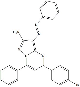 2-Amino-3-phenylazo-5-(4-bromophenyl)-7-phenylpyrazolo[1,5-a]pyrimidine,,结构式