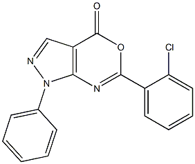 1-Phenyl-6-(2-chlorophenyl)pyrazolo[3,4-d][1,3]oxazin-4(1H)-one Struktur