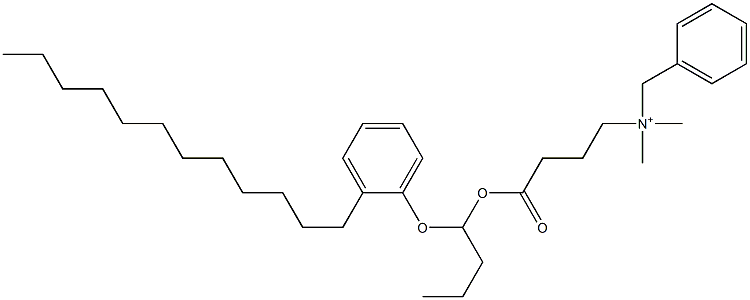 N,N-Dimethyl-N-benzyl-N-[3-[[1-(2-dodecylphenyloxy)butyl]oxycarbonyl]propyl]aminium Structure