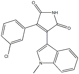 3-(1-Methyl-1H-indol-3-yl)-4-(3-chlorophenyl)-1H-pyrrole-2,5-dione,,结构式