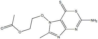 1-(2-アセトキシエトキシ)メチル-5-アミノイミダゾ[4,5-d][1,3]チアジン-7(1H)-チオン 化学構造式