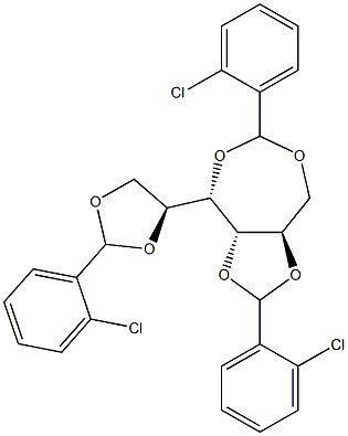 1-O,4-O:2-O,3-O:5-O,6-O-Tris(2-chlorobenzylidene)-L-glucitol Structure
