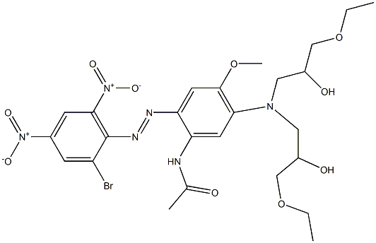 N-[2-(2-Bromo-4,6-dinitrophenylazo)-5-[N,N-bis(3-ethoxy-2-hydroxypropyl)amino]-4-methoxyphenyl]acetamide 结构式