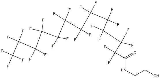 N-(2-ヒドロキシエチル)-2,2,3,3,4,4,5,5,6,6,7,7,8,8,9,9,10,10,11,11,12,12,13,13,13-ペンタコサフルオロトリデカンアミド 化学構造式