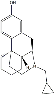 (-)-2-ヒドロキシ-17-(シクロプロピルメチル)モルフィナン 化学構造式