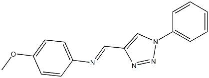 1-Phenyl-4-[[(4-methoxyphenyl)imino]methyl]-1H-1,2,3-triazole,,结构式
