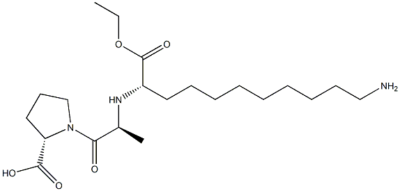 (S)-2-[[(S)-1-[[(2S)-2-Carboxypyrrolidin-1-yl]carbonyl]ethyl]amino]-11-aminoundecanoic acid 1-ethyl ester Structure
