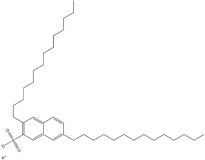 3,7-Ditetradecyl-2-naphthalenesulfonic acid potassium salt 结构式