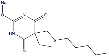 5-Ethyl-5-(pentylthiomethyl)-2-sodiooxy-4,6(1H,5H)-pyrimidinedione Structure