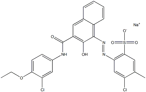 4-Chloro-3-methyl-6-[[3-[[(3-chloro-4-ethoxyphenyl)amino]carbonyl]-2-hydroxy-1-naphtyl]azo]benzenesulfonic acid sodium salt Structure