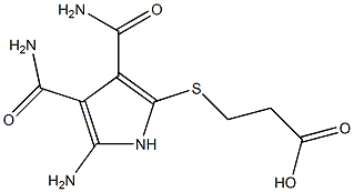 2-Amino-5-[(2-carboxyethyl)thio]-1H-pyrrole-3,4-dicarboxamide,,结构式