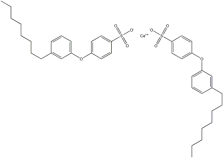 Bis[4-(3-octylphenoxy)benzenesulfonic acid]calcium salt 结构式