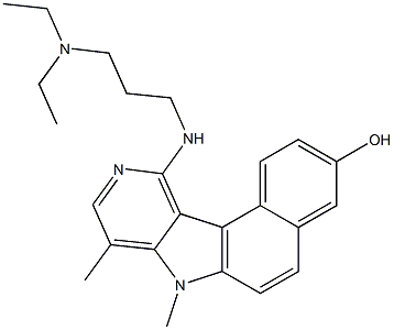 11-(3-Diethylaminopropylamino)-3-hydroxy-7,8-dimethyl-7H-benzo[e]pyrido[4,3-b]indole,,结构式