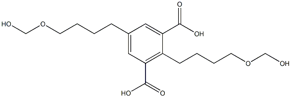 2,5-Bis[4-(hydroxymethoxy)butyl]isophthalic acid Struktur