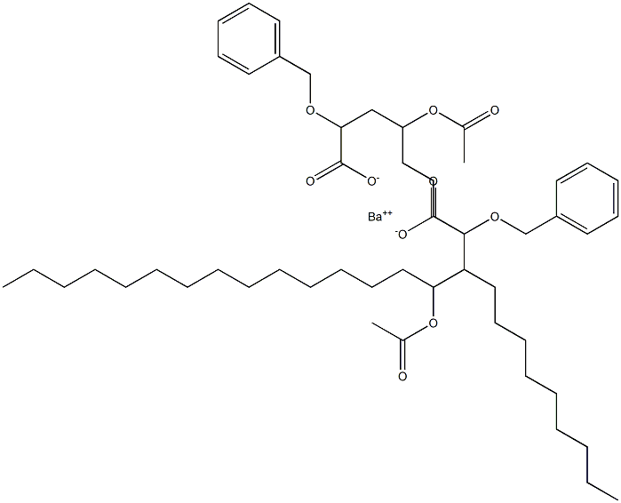 Bis(2-benzyloxy-4-acetyloxystearic acid)barium salt Structure