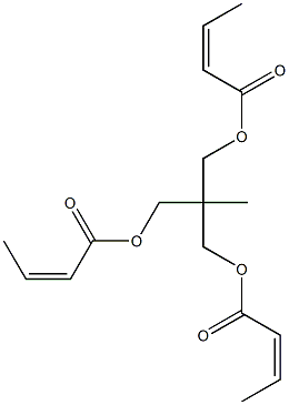 Bisisocrotonic acid 2-[(isocrotonoyloxy)methyl]-2-methyl-1,3-propanediyl ester Struktur